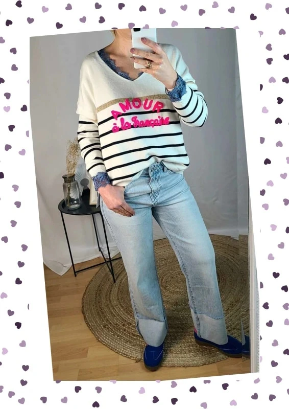 Jean con dobladillo amplio 🍒 - Talla alta / M - Marca Izzy – photo 5
